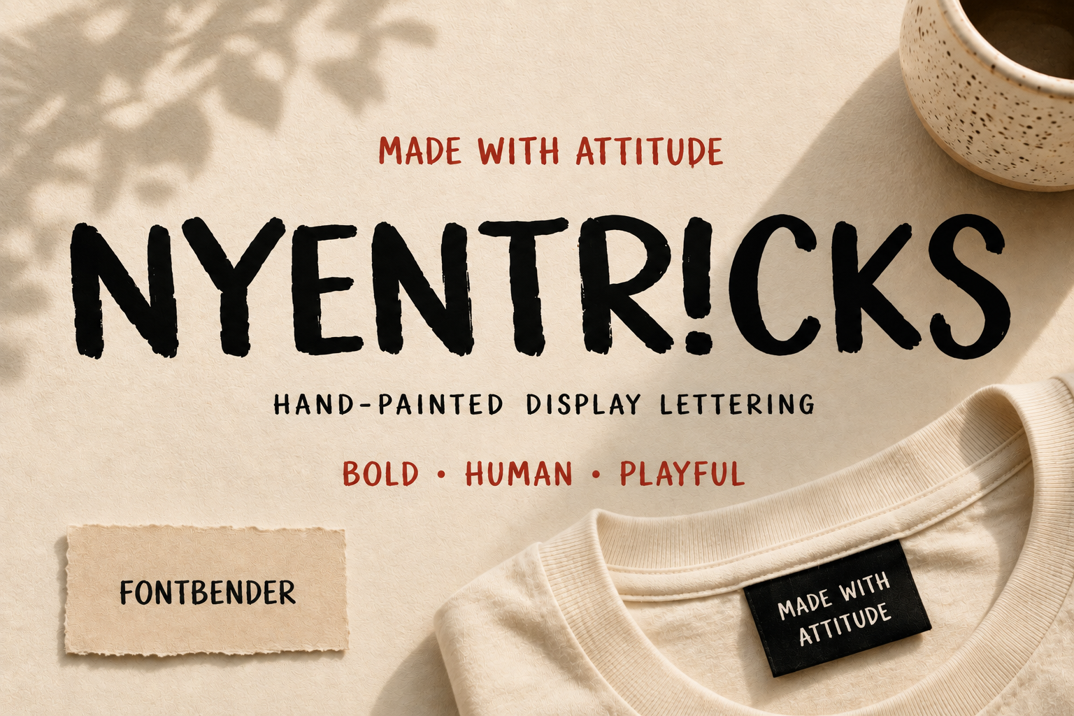 Nyentricks font specimen - display typeface